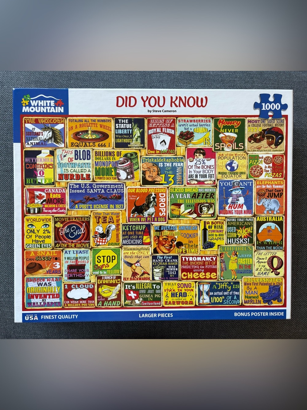 White Mountain Did You Know 1000 Piece Puzzle